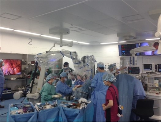 Operační sál během Live surgery kurzu  v Teishinkai Hospital v Sapporu