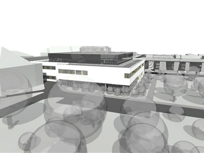 Dostavba chomutovské nemocnice - umístění v areálu