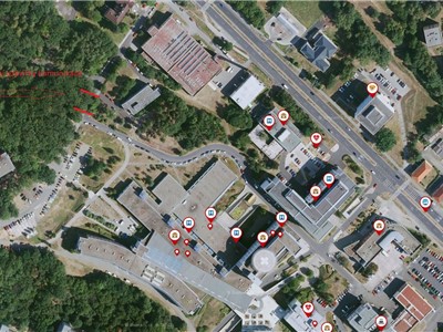 Letecká mapa Masarykovy nemocnice v Ústí nad Labem