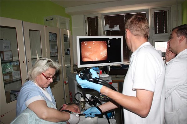 Lékaři v teplické nemocnici se učí vyšetřovat pomocí endosonografie